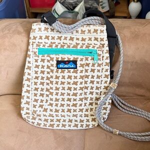 KAVU Crossbody Bag with Brown and Teal Design